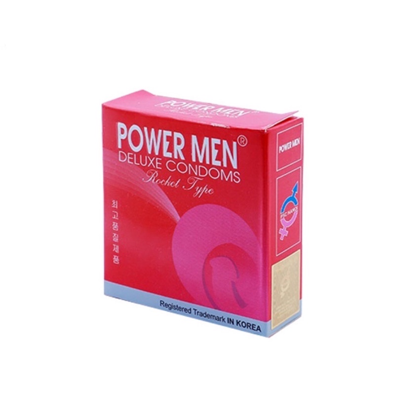 Bao cao su POWER MEN Rocket gân gai hộp 3 chiếc