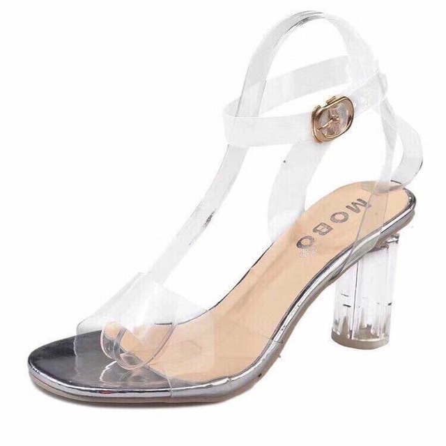 [ Thanh lý] Sandal Quai Trong Gót Trong 7cm - ảnh chụp thật và video