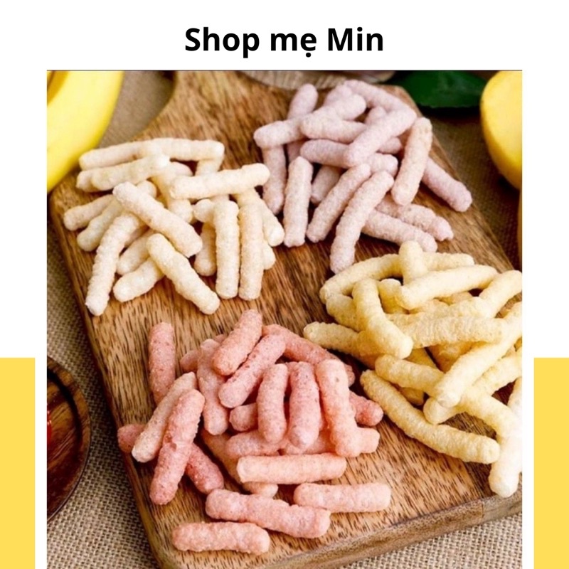 Bánh ăn dặm cho bé từ 6 tháng , Bánh gạo lứt rau củ hữu cơ hình que dạng túi zip 25g