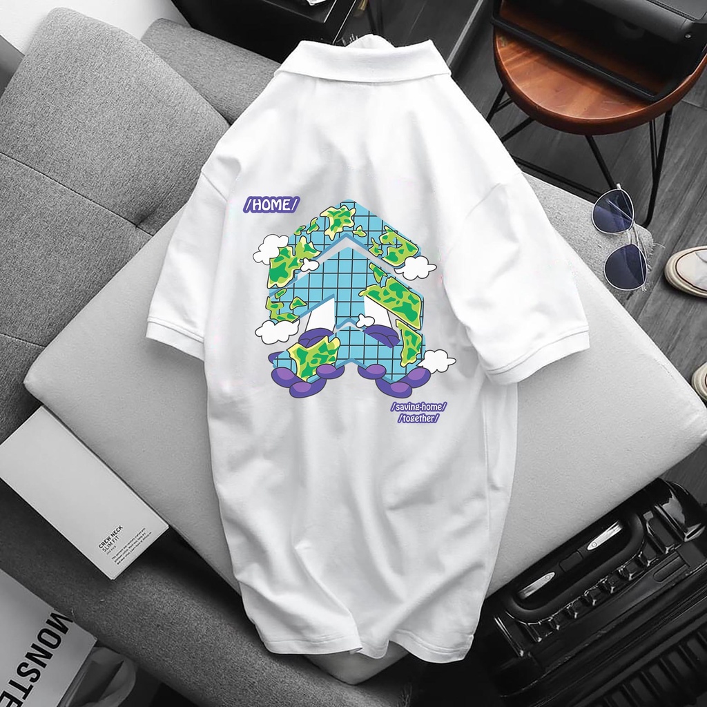 Áo POLO 5theway, chất Thun Cá Sấu Poly Thái full size Nam Nữ, Áo có cổ trắng đen, cổ trụ Unisex, KKim Shop