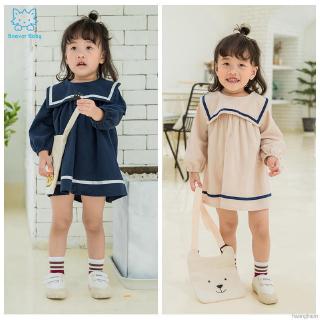 Baby Girl Solid Color Long Sleeve Princess Dress Kids' Clothing Casual Fashion