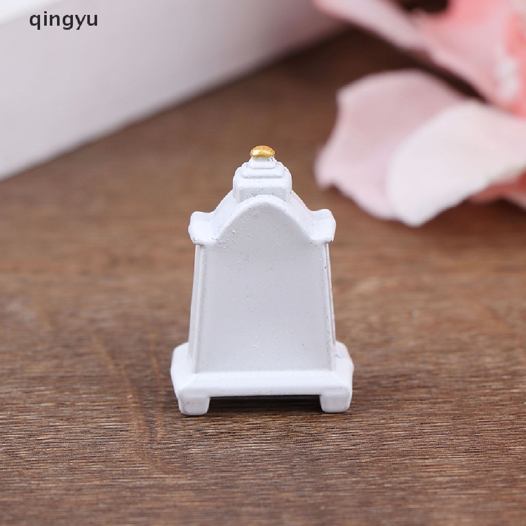 1 Mô Hình Đồng Hồ Để Bàn Màu Trắng Phong Cách Retro Cho Nhà Búp Bê Tỷ Lệ 1: 12