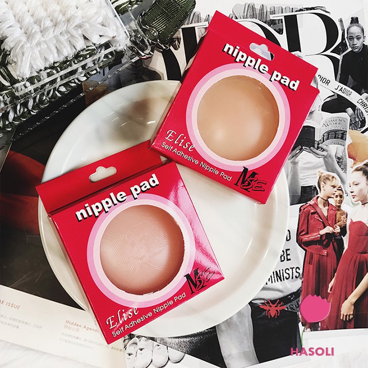 Dán ngực Nipple Hộp 1 Đôi Dán Nhũ Hoa Silicon Siêu Mềm Dùng Được Nhiều Lần