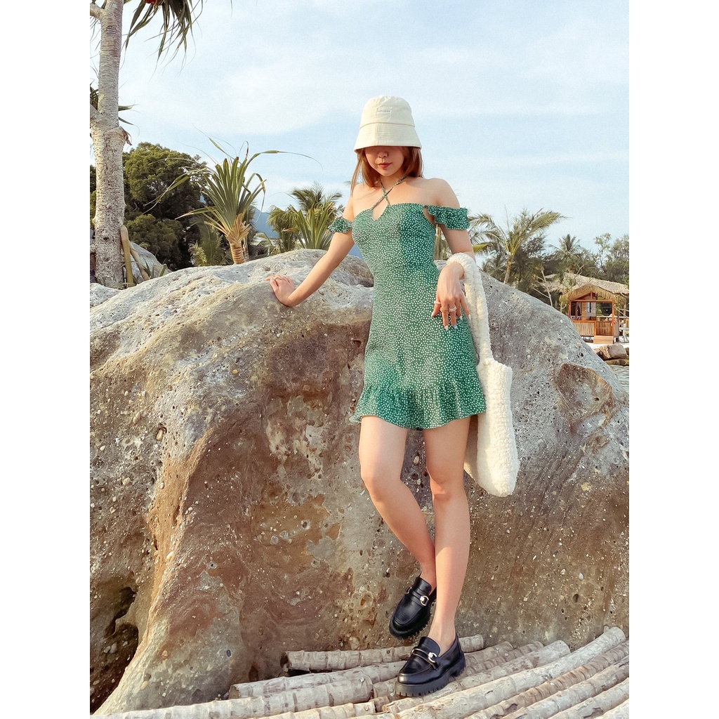 Đầm xanh hoa Olive dress Gem Clothing SP060595