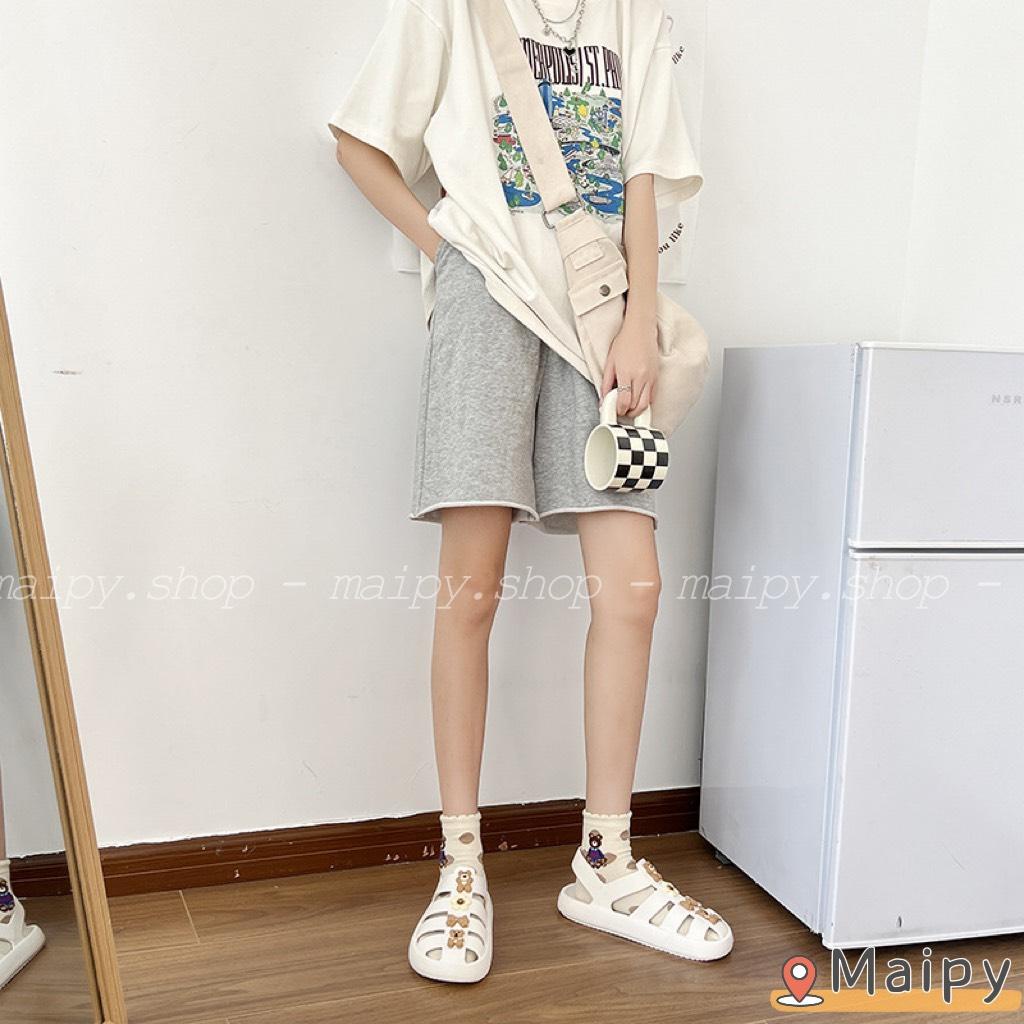 Sandal nữ quai hậu đúc kèm 8 sticker xốp EVA dễ thương cute dễ thương- Maipy G080