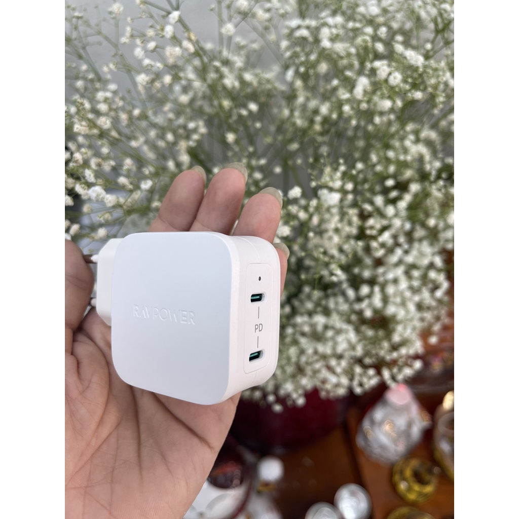 Củ Sạc Ravpower RP-PC152 công suất 40W 2 Cổng Type C PD 3.0 &amp; QC 3.0