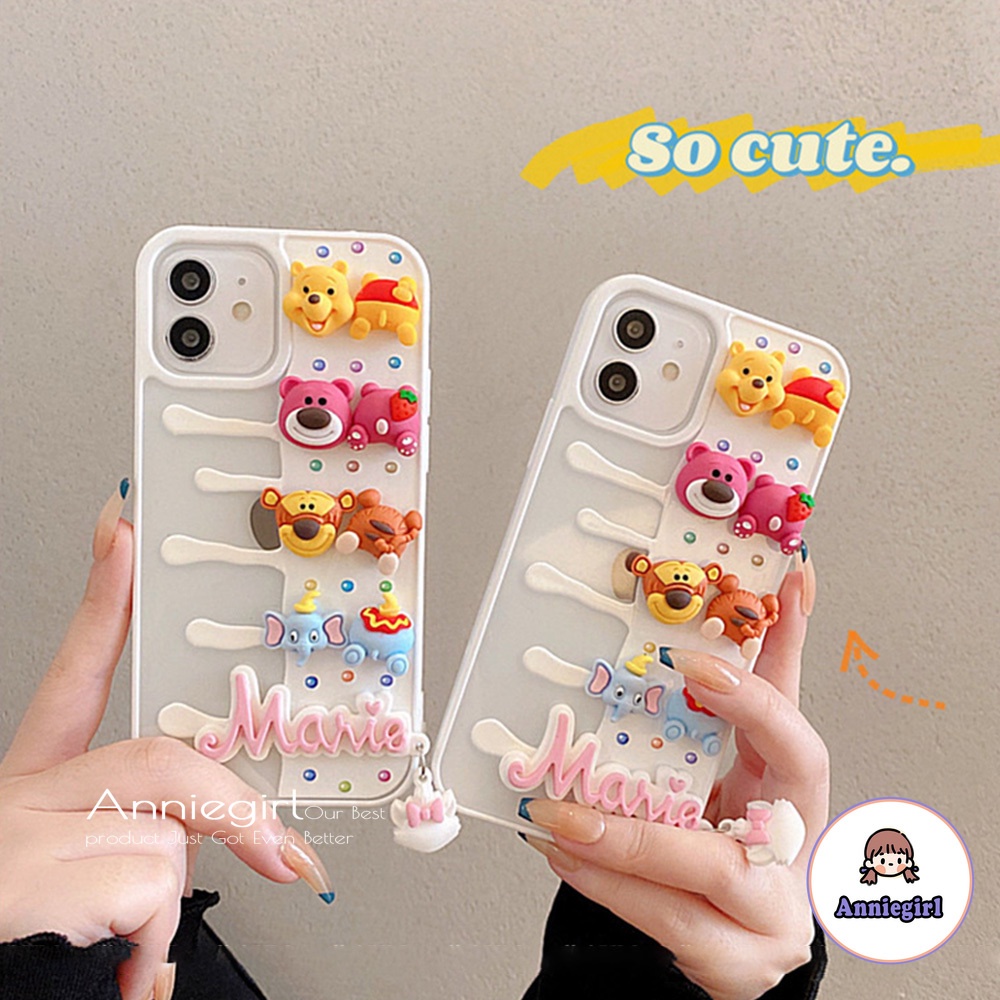 Ốp điện thoại tpu mềm hình gấu pooh 3D chống sốc cho iPhone 12 11 Pro Max X Xs Max Xr 8 7 Plus