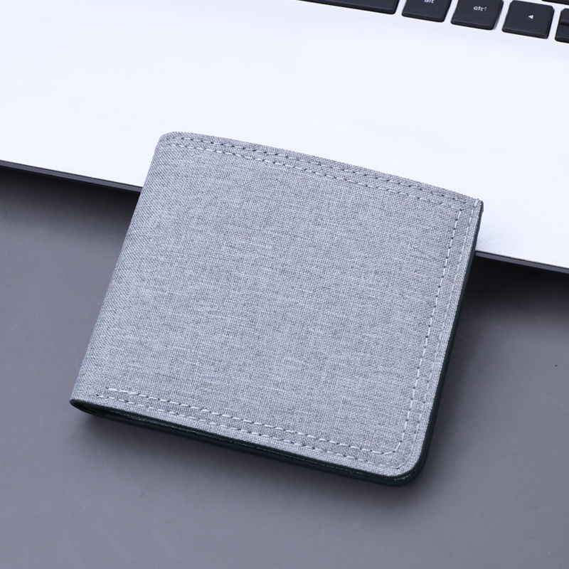 Ví nam ngắn siêu mỏng chất liệu vải bố