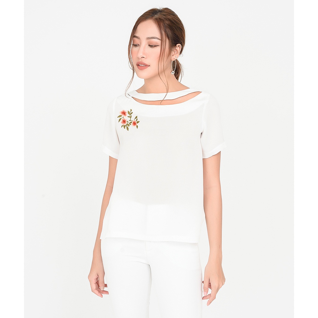 Áo Trắng Thêu Hoa - AK170040