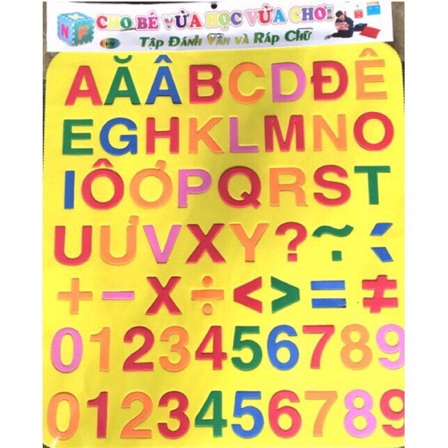 Bảng xốp chữ cái và số, tập đánh vần cho bé vừa học vừa chơi