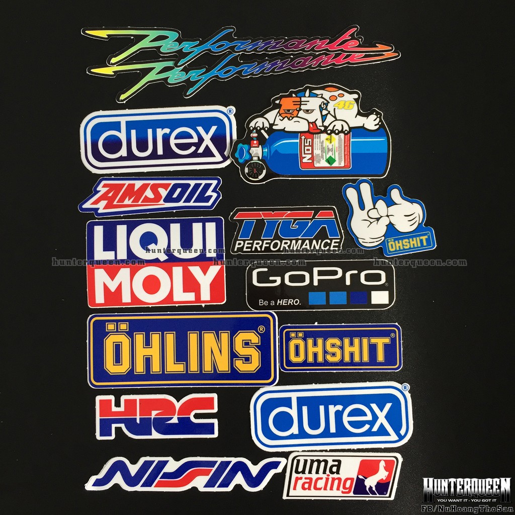 Bộ logo xanh - Bulldog. Hình dán decal siêu dính, chống nước, tem đua trang trí xe máy