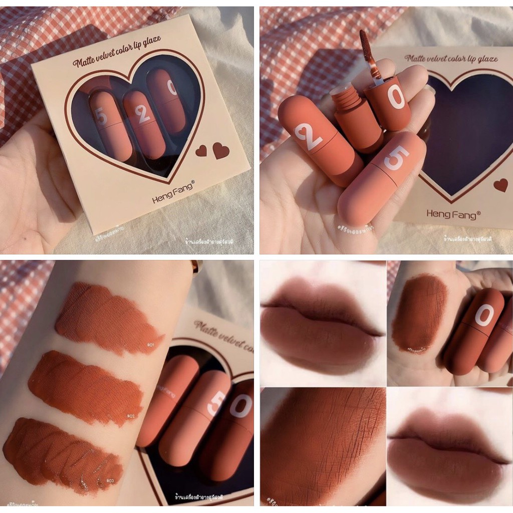 Set 3 cây son kem Hengfang 520