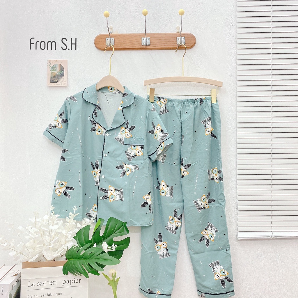Bộ đồ mặc nhà/ bộ đồ ngủ kate thái áo cộc quần dài