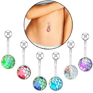 Khuyên Rốn Hình Vảy Cá Đính Đá Pha Lê