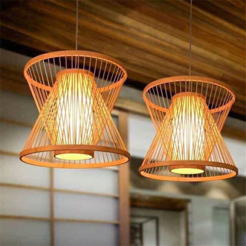 Đèn tre đèn mây tre đèn thả mây tre mã 0023
