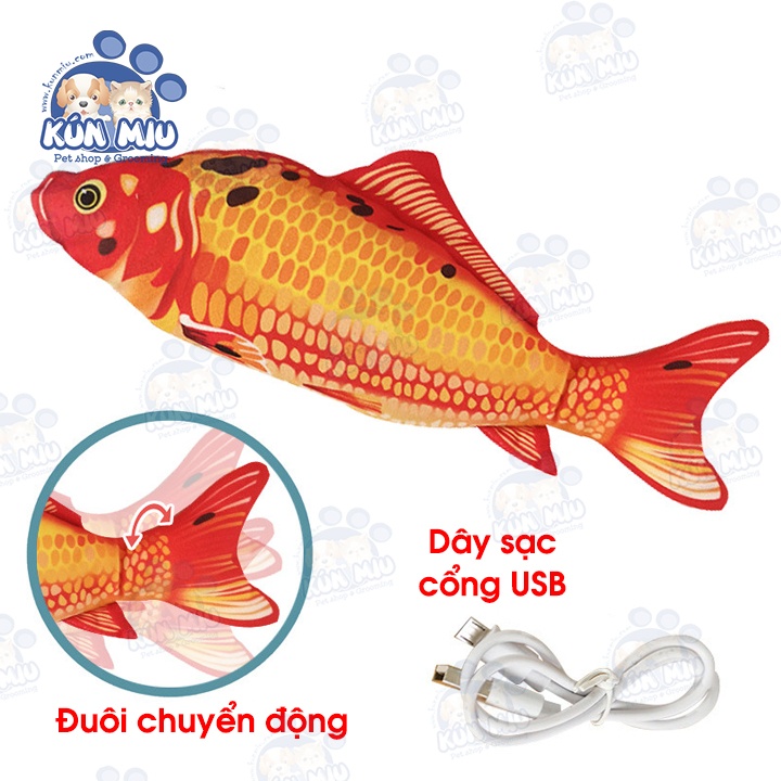 Cá Nhảy Sạc Pin (Kèm Dây Sạc USB) - Đồ Chơi Cho Mèo