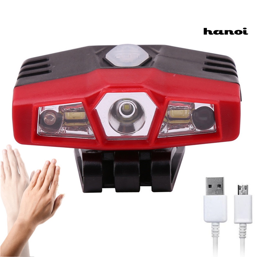 Đèn COB đội đầu cảm biến có kẹp gắn nón sạc USB cho hoạt động ngoài trời