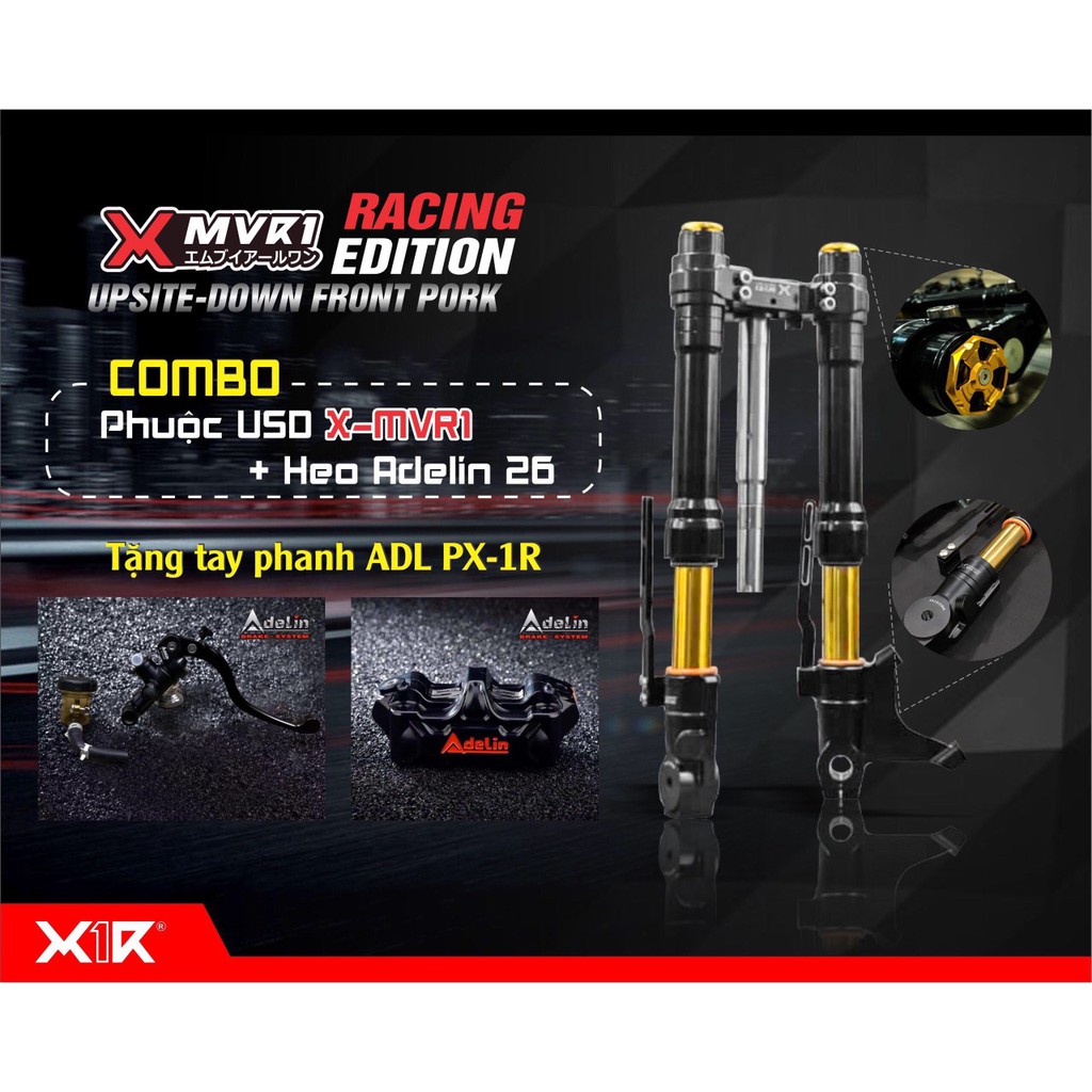 Phuộc Ngược USD  X-MVR1 cho Exciter 150 - CÓ CHẢNG 3 Hàng Chính Hãng - Cao Cấp