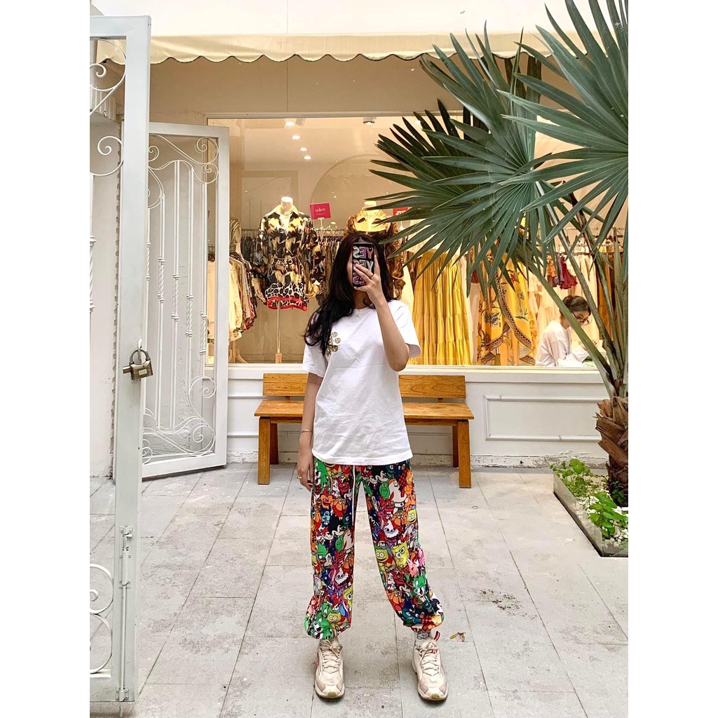 Quần Jogger Ống Rộng Unisex họa tiết cartoon hoạt hình dễ thương MS01 - THE F BRAND