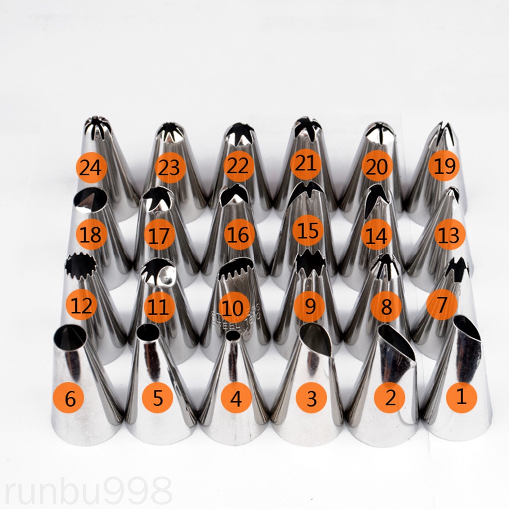 Bộ 10 Đầu Bắt Kem Bằng Thép Không Gỉ Có Thể Tái Sử Dụng Runbu998