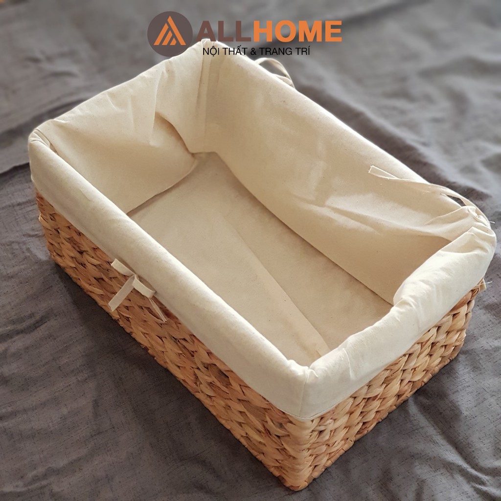 Giỏ Khay Lục Bình ALLHOME Hình Chữ Nhật Size S/M/L Đựng Đồ, Trang Trí Decor Hàng Xuất Khẩu