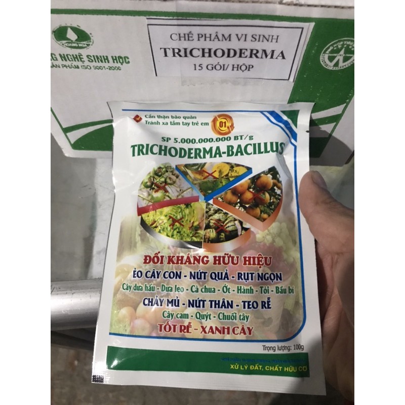 Nấm Trichoderma - Bacillus (bán sỉ 1 hộp 15gói)