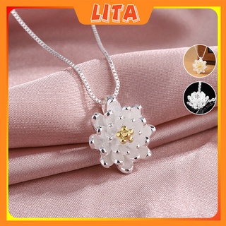 Dây chuyền hoa cúc nhỏ nhiều cánh S925 kiểu dáng thời trang thích hợp đi tiệc phong cách đơn giản - [LiTa Stores]