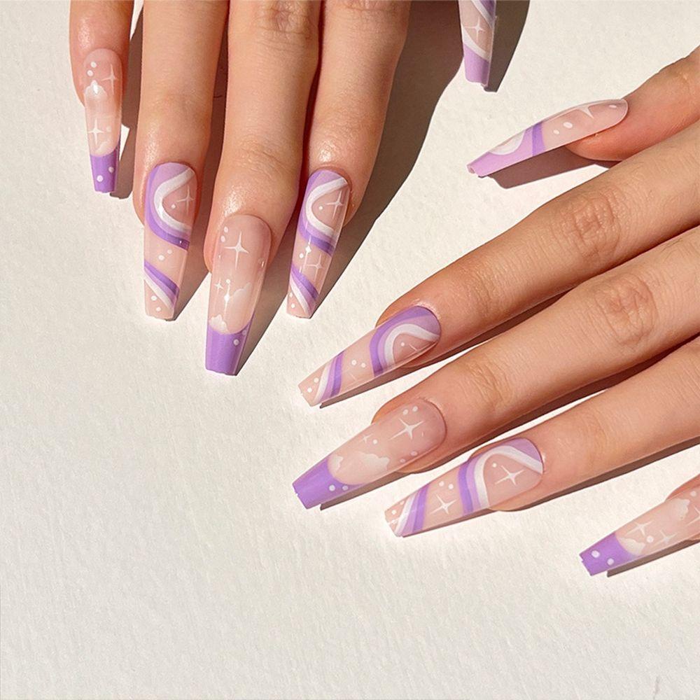 Hộp 24 Bươm Bướm Trang Trí Xinh Xắn|Bộ Móng Tay Giả Có Thể Tháo Rời