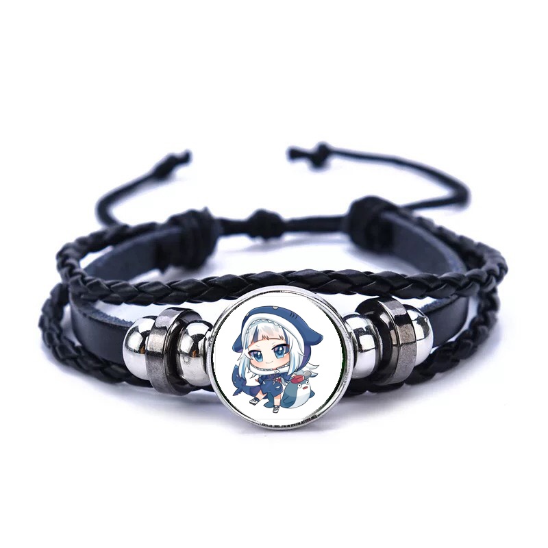 Vòng tay da lộn IN HÌNH GAWR GURA Hololive Vtuber game chibi phụ kiện thời trang xinh xắn mẫu ngẫu nhiên
