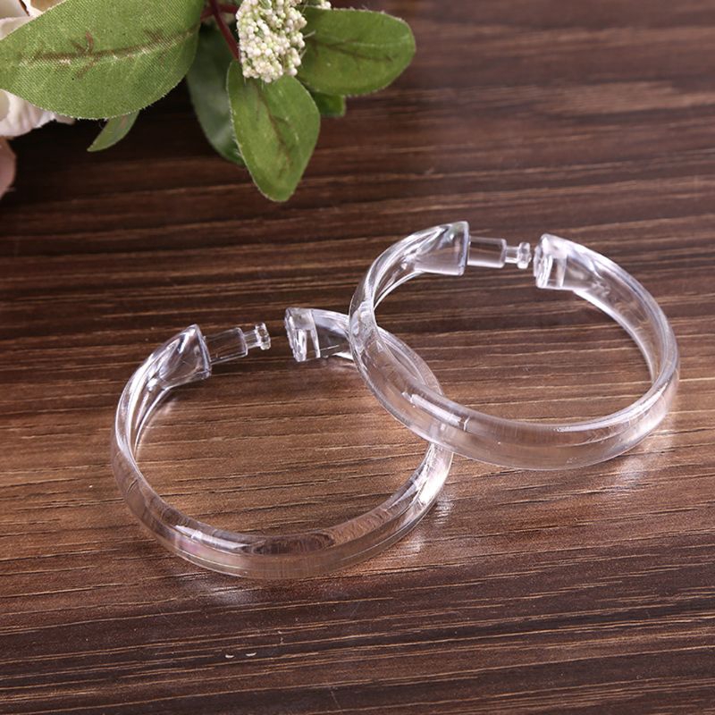 12 cái / bộ Vòng rèm tắm bền trong suốt Móc rèm acrylic tròn trong suốt