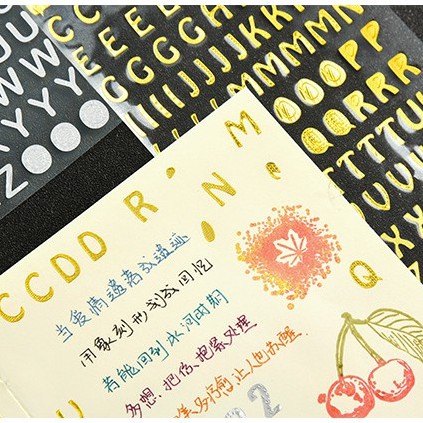 Hình Dán Chống Nước Nhựa PET Họa Tiết Bảng Chữ Cái Chữ Số ST44