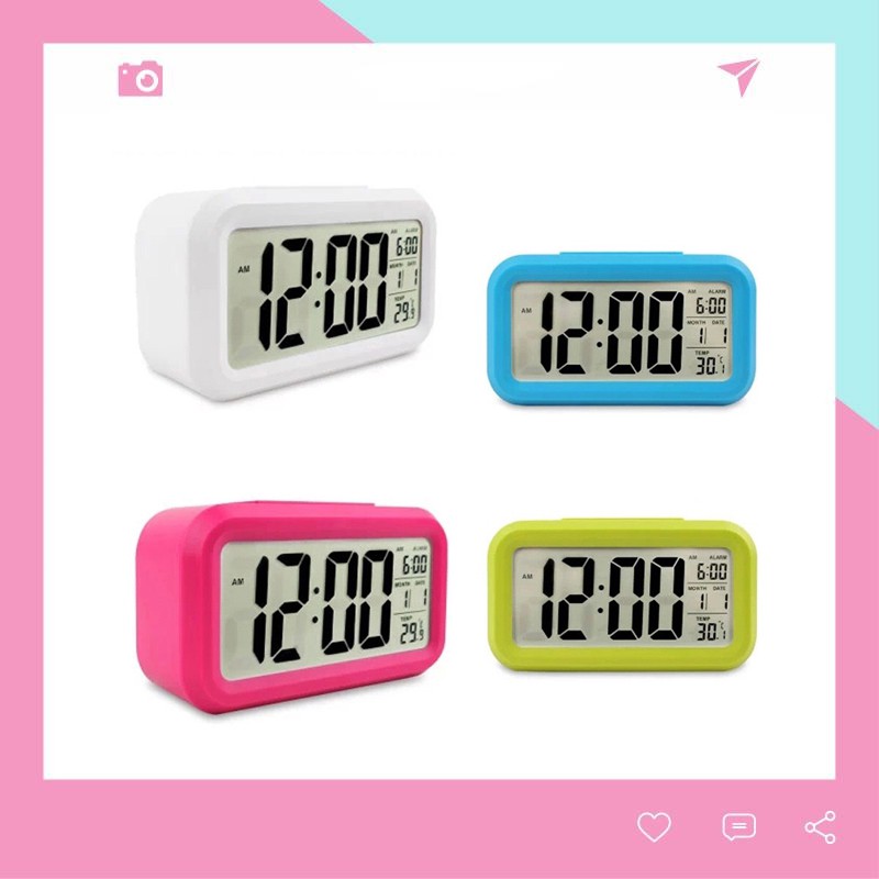 Đồng hồ báo thức điện tử để bàn màn hình LCD đa chức năng thời gian, lịch, báo thức, nhiệt độ DH89