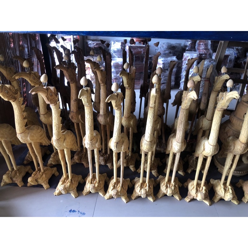 Đôi hạc thờ gỗ mít