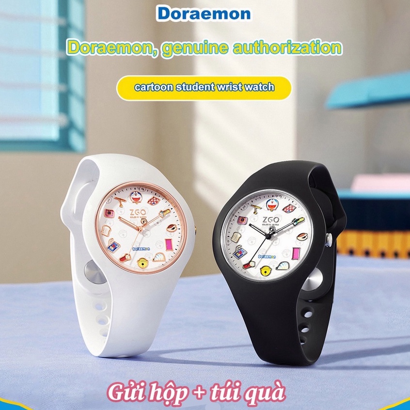 Gửi túi/Đồng hồ silicon chống nước Doraemon dễ thương cho bé gái / Quà tặng cho túi hộp