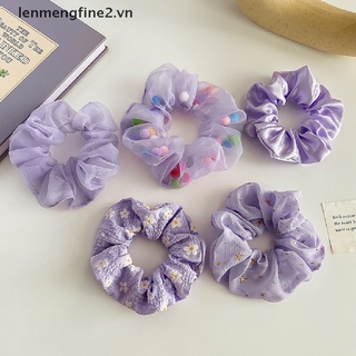 Purple Style Daisy Women Elastic Hair Rubber Band Ponytail Holder Mesh Hair Ring