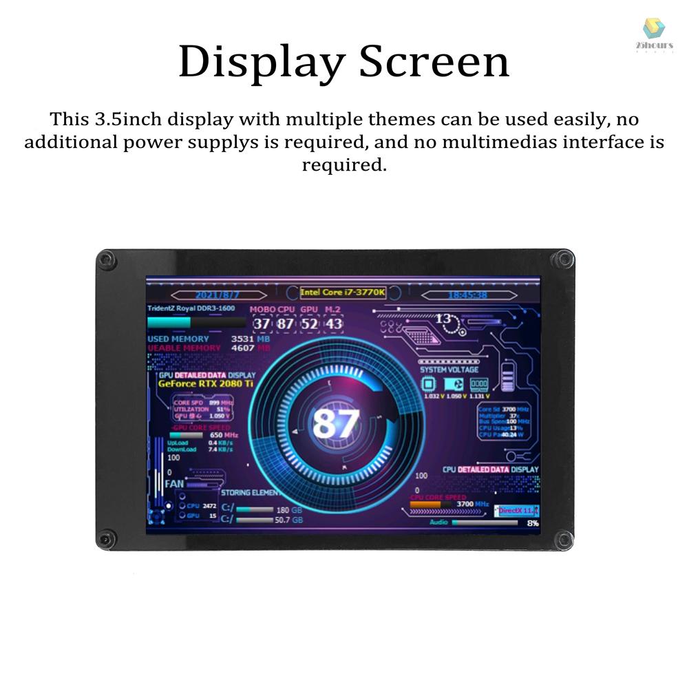Màn Hình Hiển Thị Lcd 360 Độ IPS 3.5 Inch° Cổng USB Kép Xoay Được Cho Máy Tính Raspberry Pi ITX PC Chassis