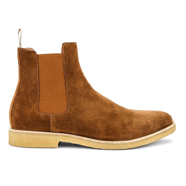 Giày Chelsea boots thời trang nam tăng 3.5cm chiều cao chất liệu da lộn màu nâu đế crepe