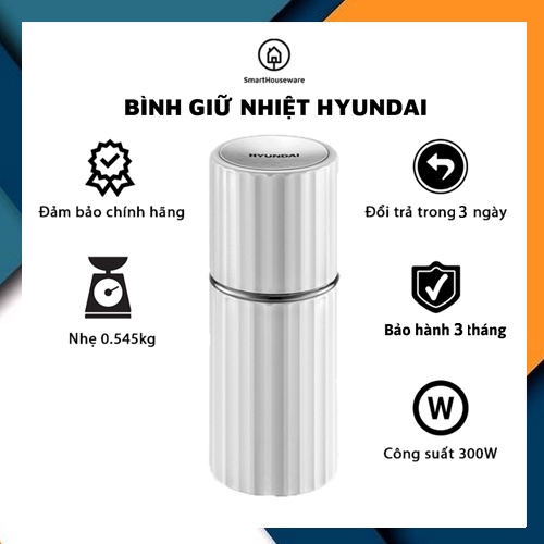 Bình giữ nhiệt 2 lớp | Bình đun cầm tay mini nhỏ gọn siêu tốc chính hãng Hyundai Hàn Quốc sang trọng, tiện lợi