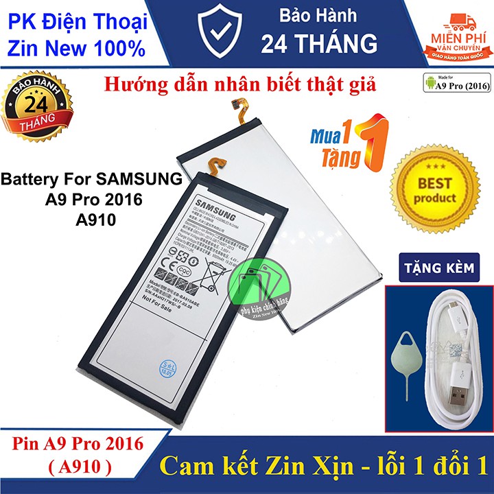  (Tặng kèm cáp sạc) Pin Zin Samsung Galaxy A9 Pro (2016), 5000mAh - Cam kết Chuẩn Zin Xịn