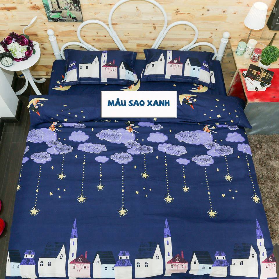 Bộ ga kèm 2 vỏ gối nằmvải poly cotton,chọn mẫu-doremon nobita