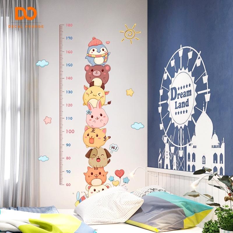 Decal dán tường thước đo chiều cao động vật dễ thương cho bé trang trí phòng ngủ dán tủ quần áo