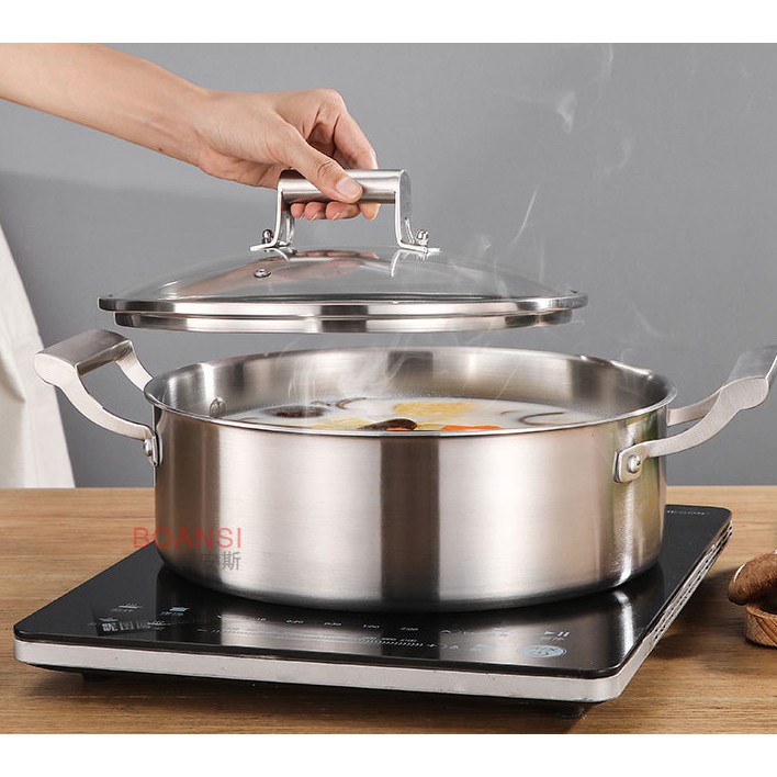 Nồi lẩu 3 lớp inox 304  hàng nội địa Trung Quốc siêu chất dùng nồi kho cá quá ngon