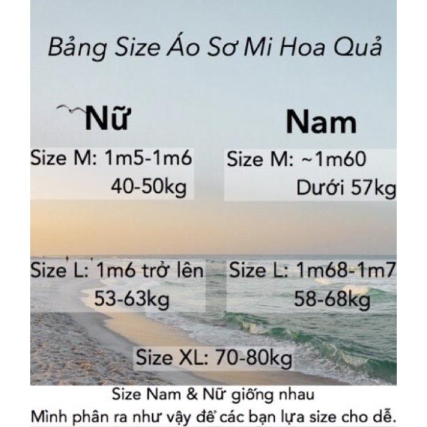 Áo sơ mi hoạ tiết hoa lá đi biển - cây dừa xanh - Chất đũi mặc đôi nhóm gia đình ་