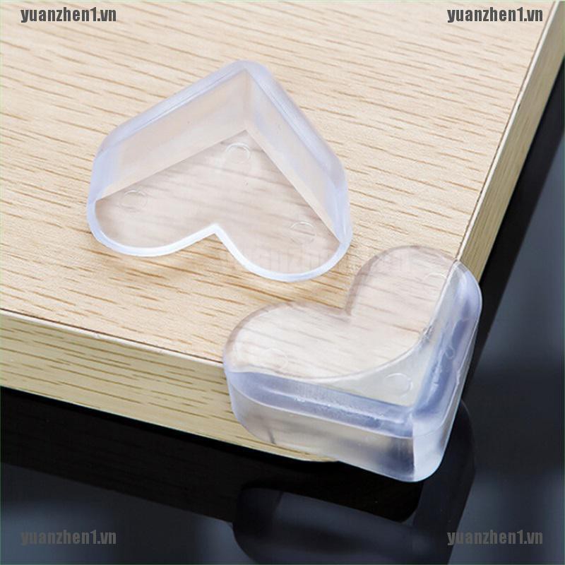 Set 4 Miếng Bọc Cạnh Bàn Bằng Silicon Hình Trái Tim Bảo Vệ An Toàn Cho Bé YUANZHEN1