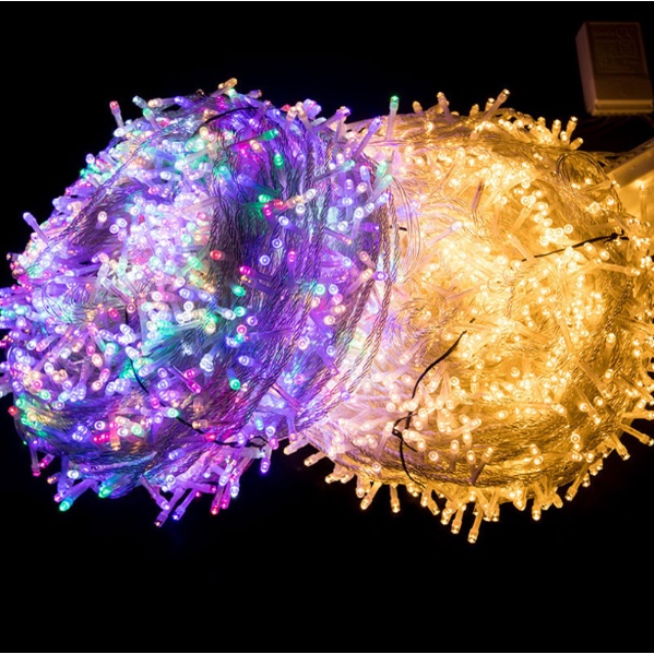 Dây đèn LED trang trí nháy chớp 50m / 100m , trắng, vàng, nhiều màu cây thông, nhà, sân vườn, giáng sinh, năm mới, tết