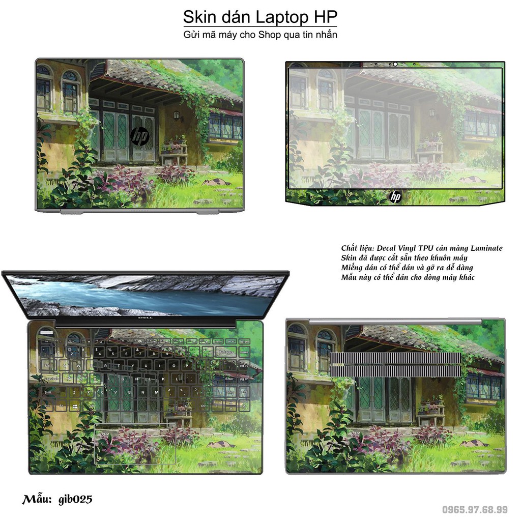 Skin dán Laptop HP in hình Ghibli anime (inbox mã máy cho Shop)