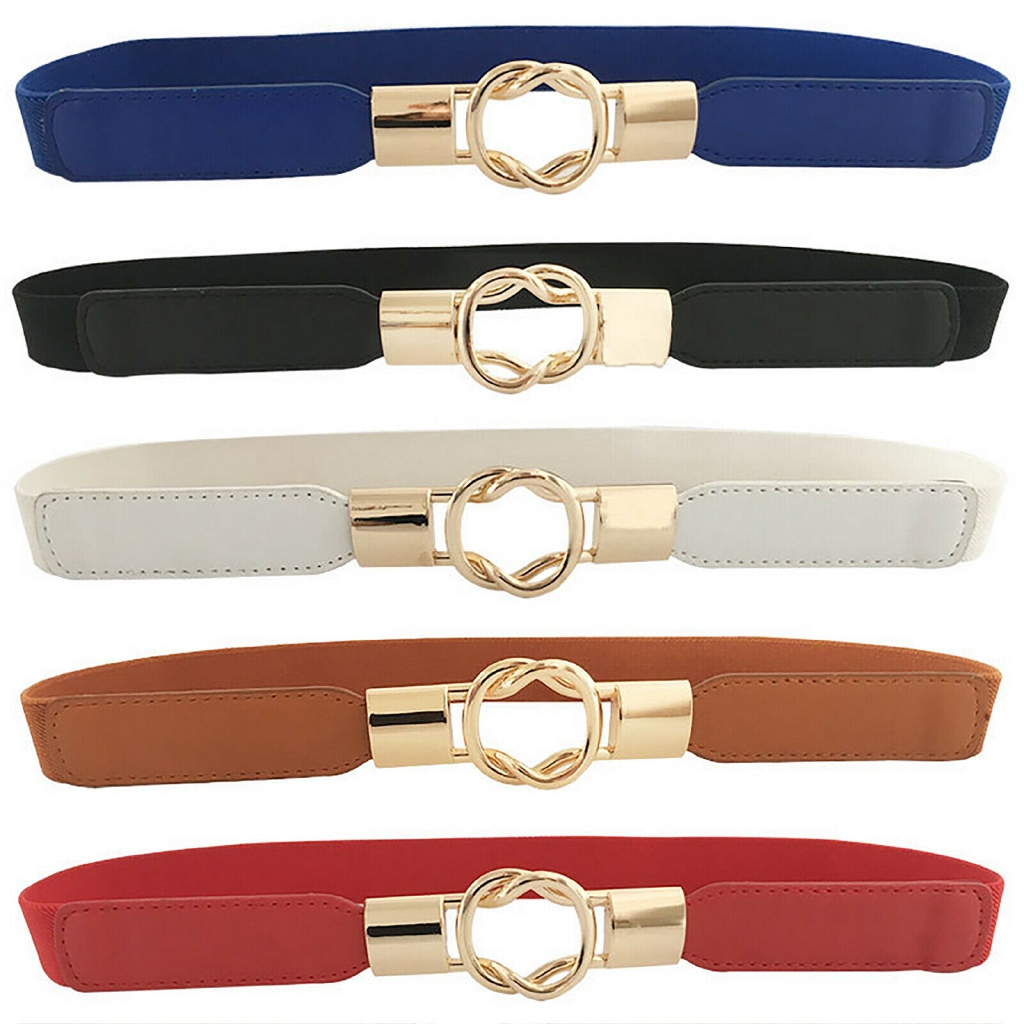 Thắt lưng thun móc gài màu sang trọng thời trang cho nữ