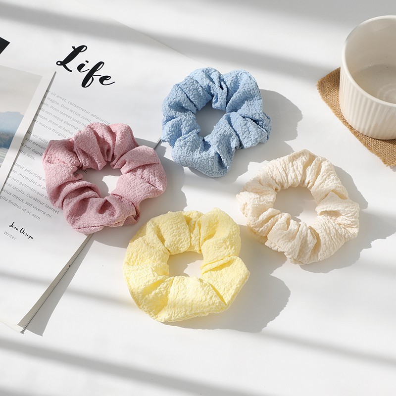 Dây buộc tóc cao su chiffon bản lớn màu kẹo dễ thương phong cách hàn quốc dành cho nữ