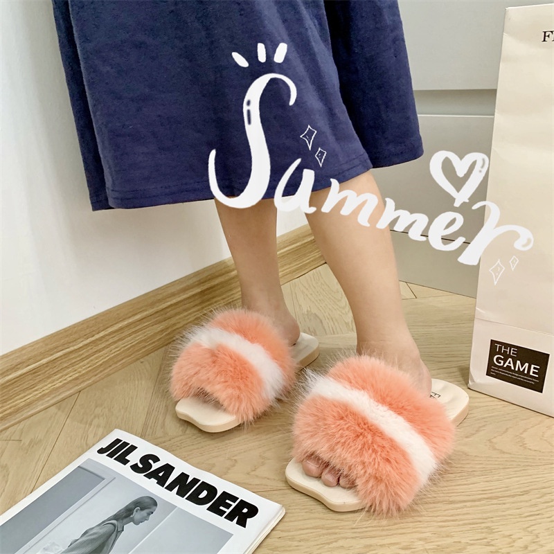 Dép Lông Cáo Cao Cấp Thời Trang Dành Cho Mẹ Và Bé Pine072