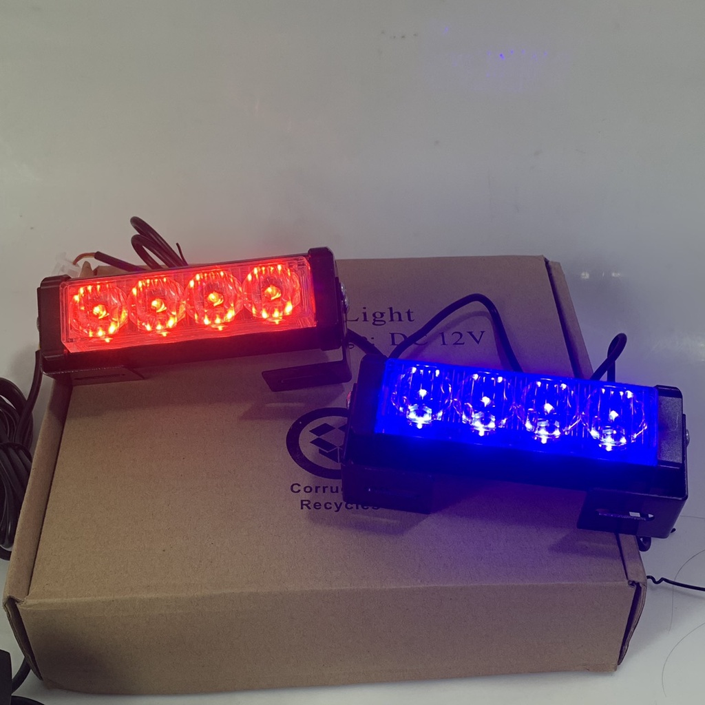 Đèn Led Police Trang Trí Ô Tô 12v 8 Bóng Led- Giá 1 Cặp
